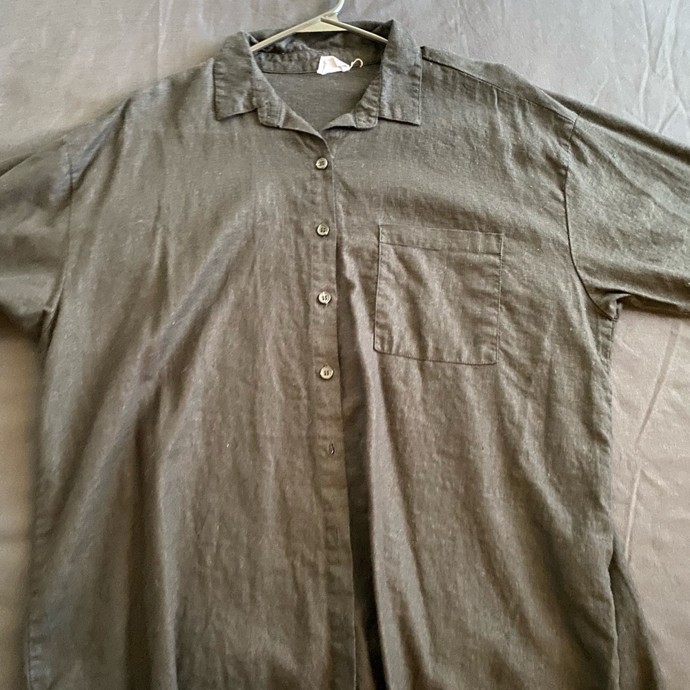 Cotton on oversized linen button up